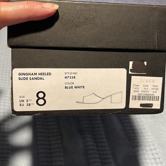 J Crew gingham Heeled slide - Picture 6 of 6